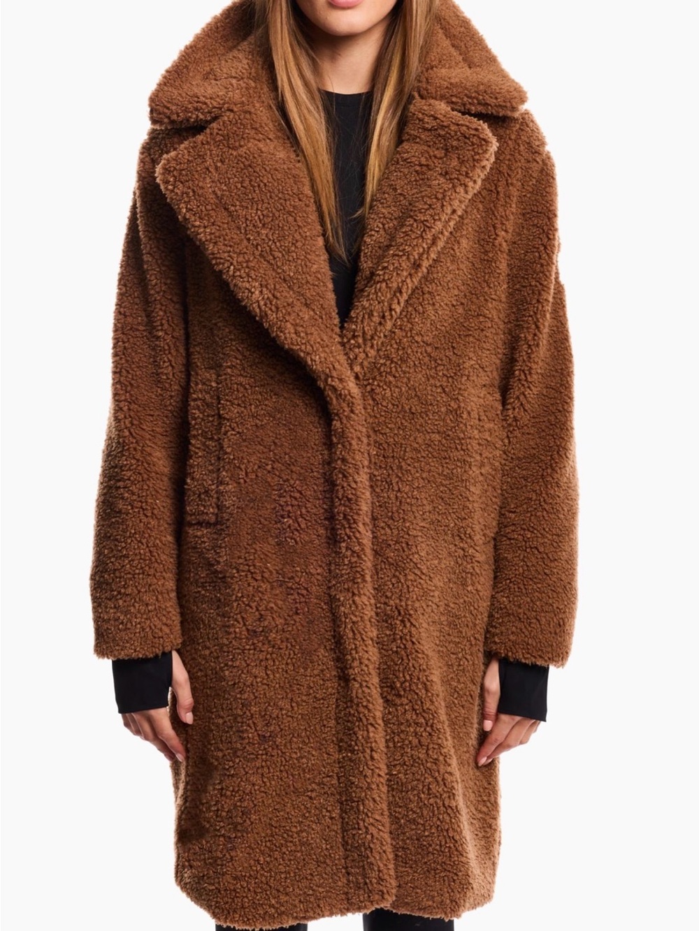 Mango Brown Teddy Faux Shearling Coat